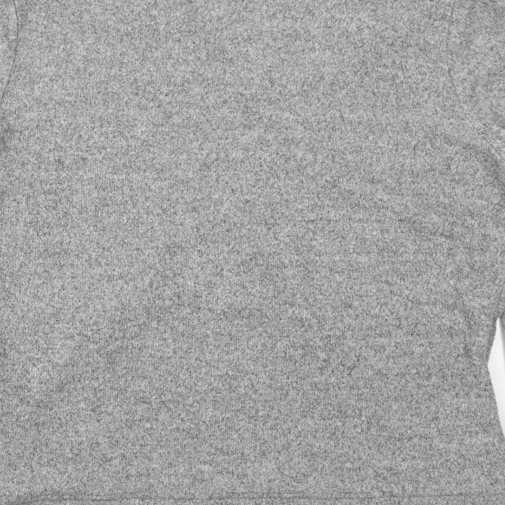 Long Tall Sally Womens Grey V-Neck  Polyester Pullover Jumper Size L