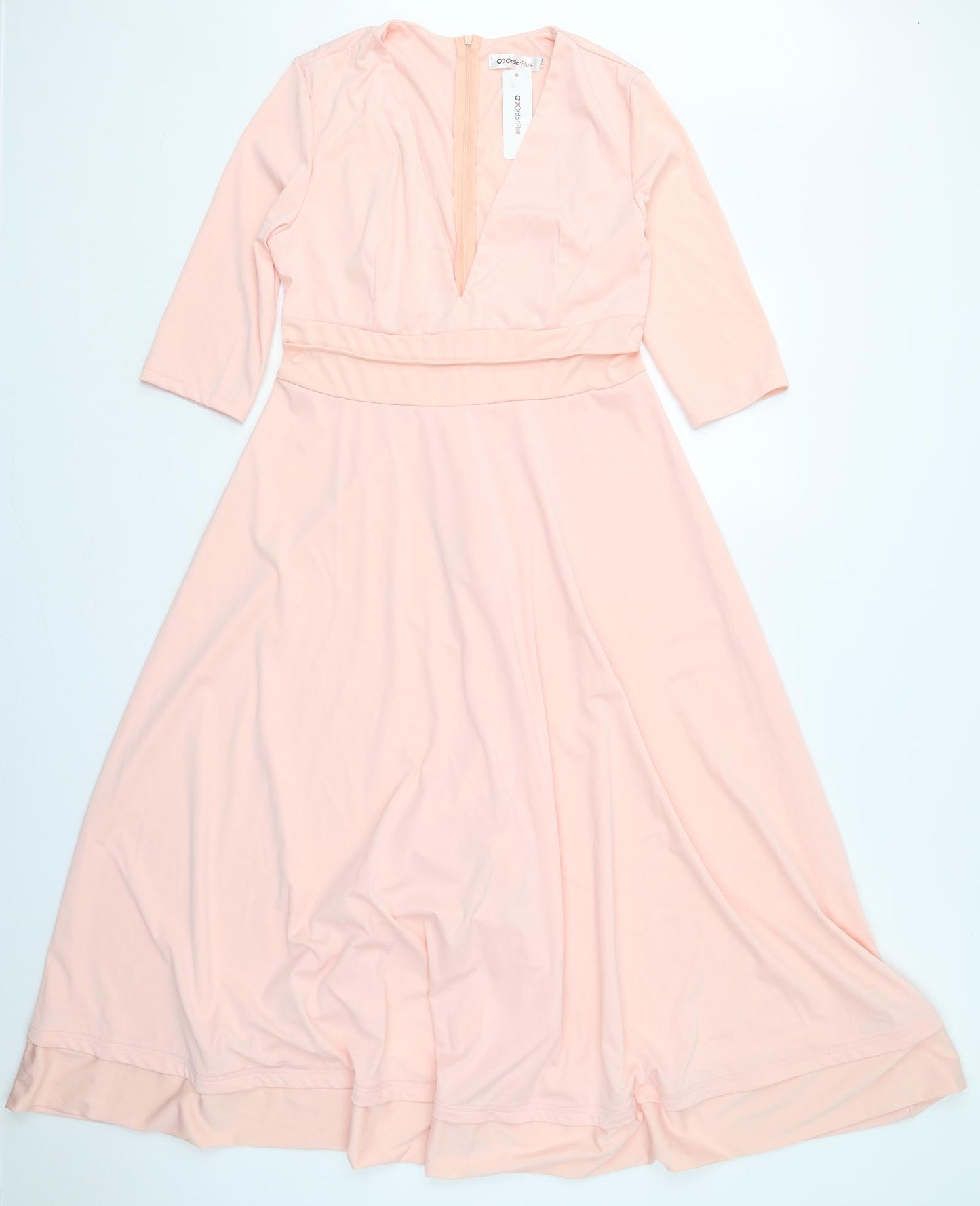 Order Plus Womens Pink  Polyester A-Line  Size XL  V-Neck Zip