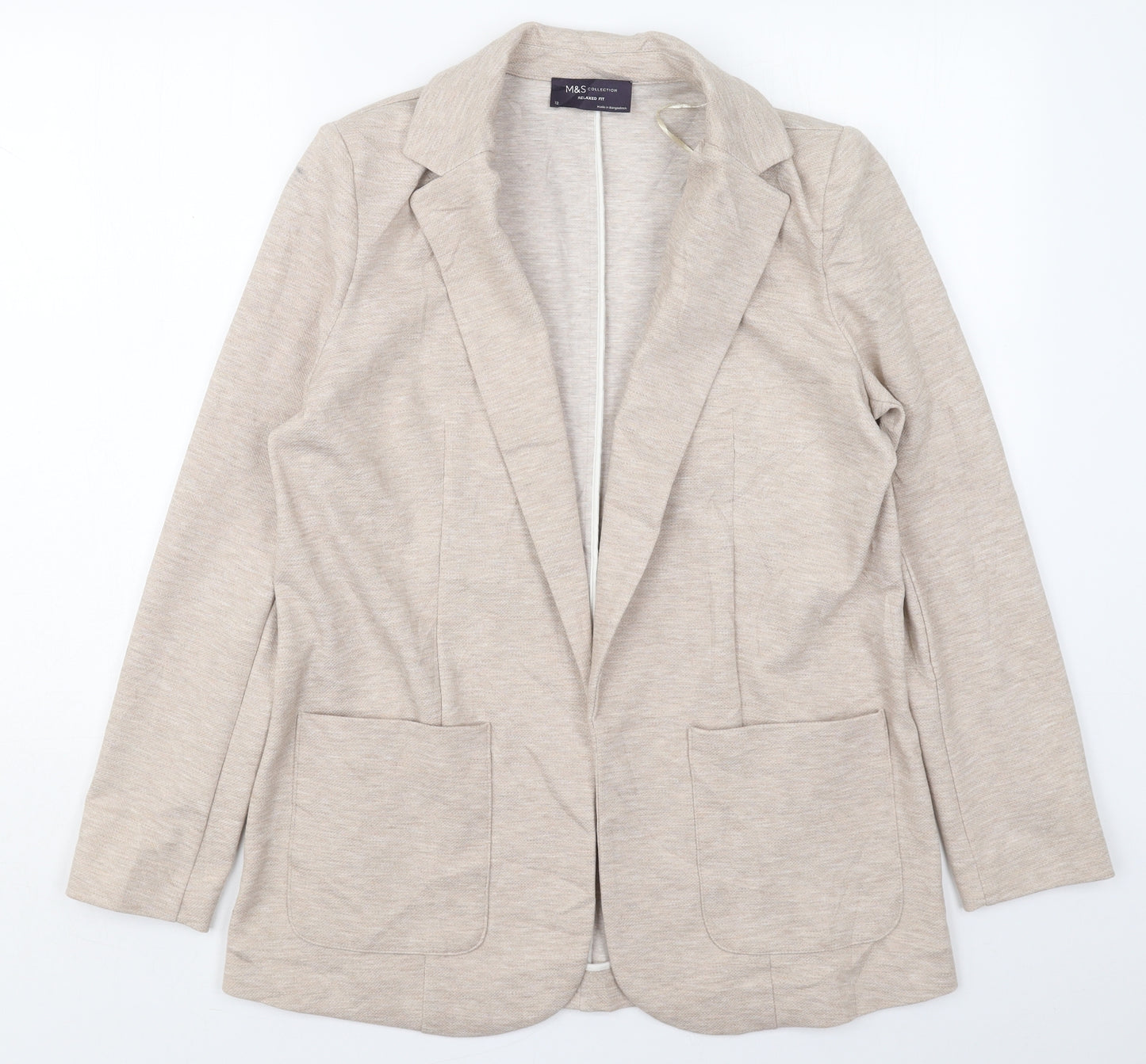 Marks and Spencer Womens Beige  Polyester Jacket Blazer Size 12
