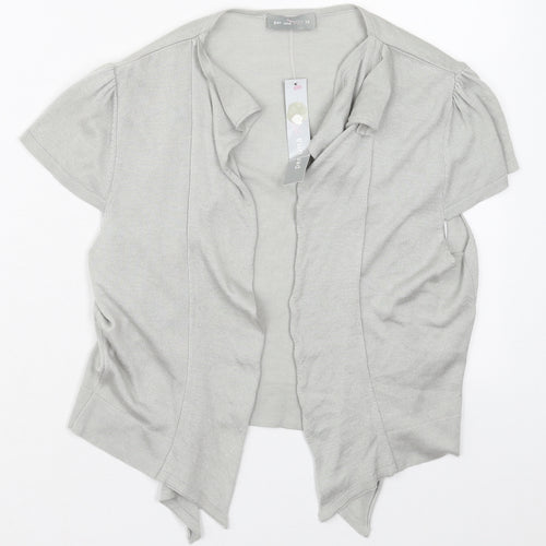Per Una Womens Grey V-Neck  Viscose Cardigan Jumper Size 14