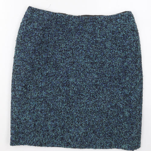 Precis Womens Blue  Acrylic Mini Skirt Size 12   Zip