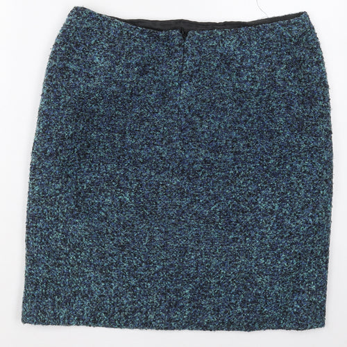Precis Womens Blue  Acrylic Mini Skirt Size 12   Zip