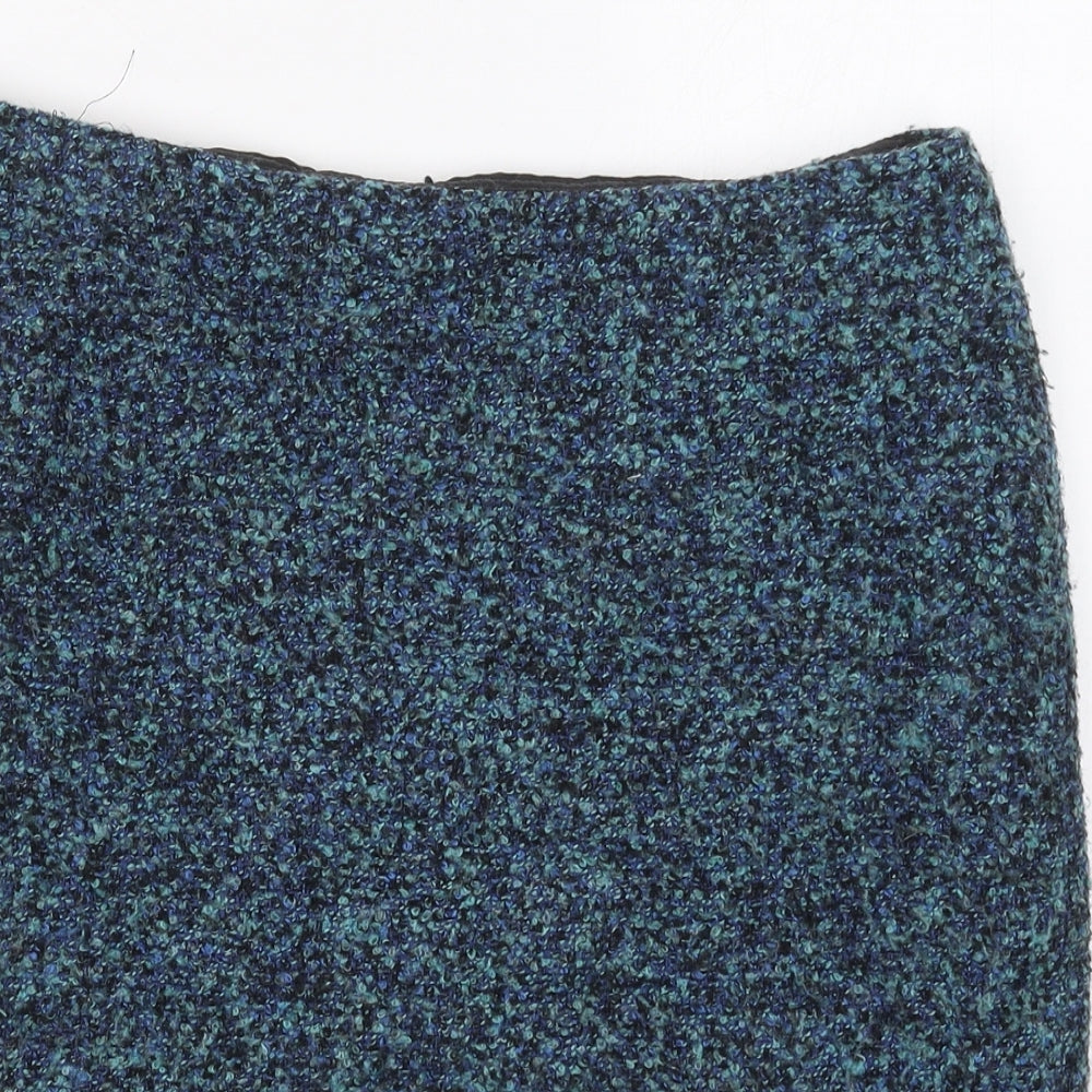Precis Womens Blue  Acrylic Mini Skirt Size 12   Zip