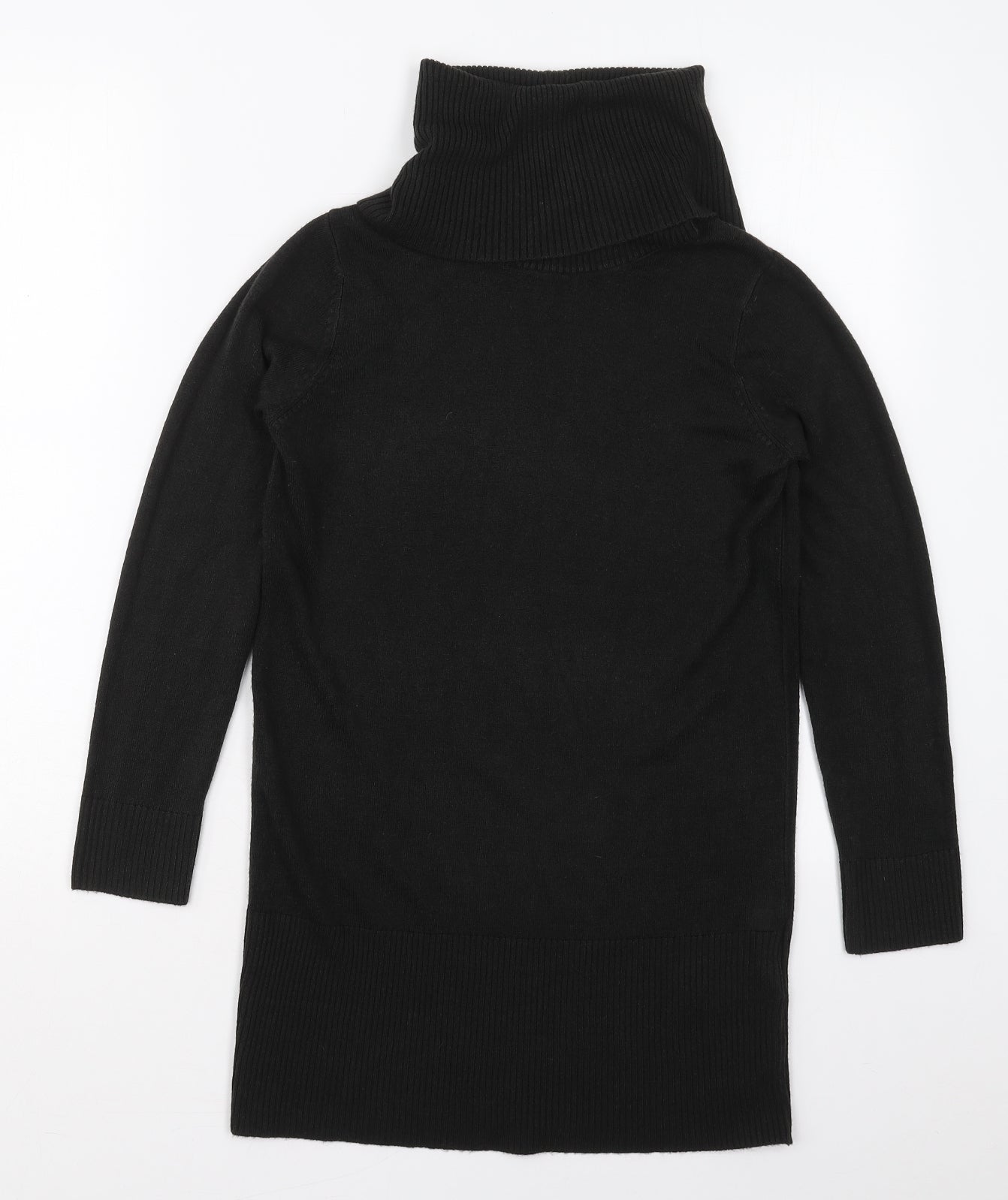 Marks and Spencer Womens Black Roll Neck  Acrylic Pullover Jumper Size 6
