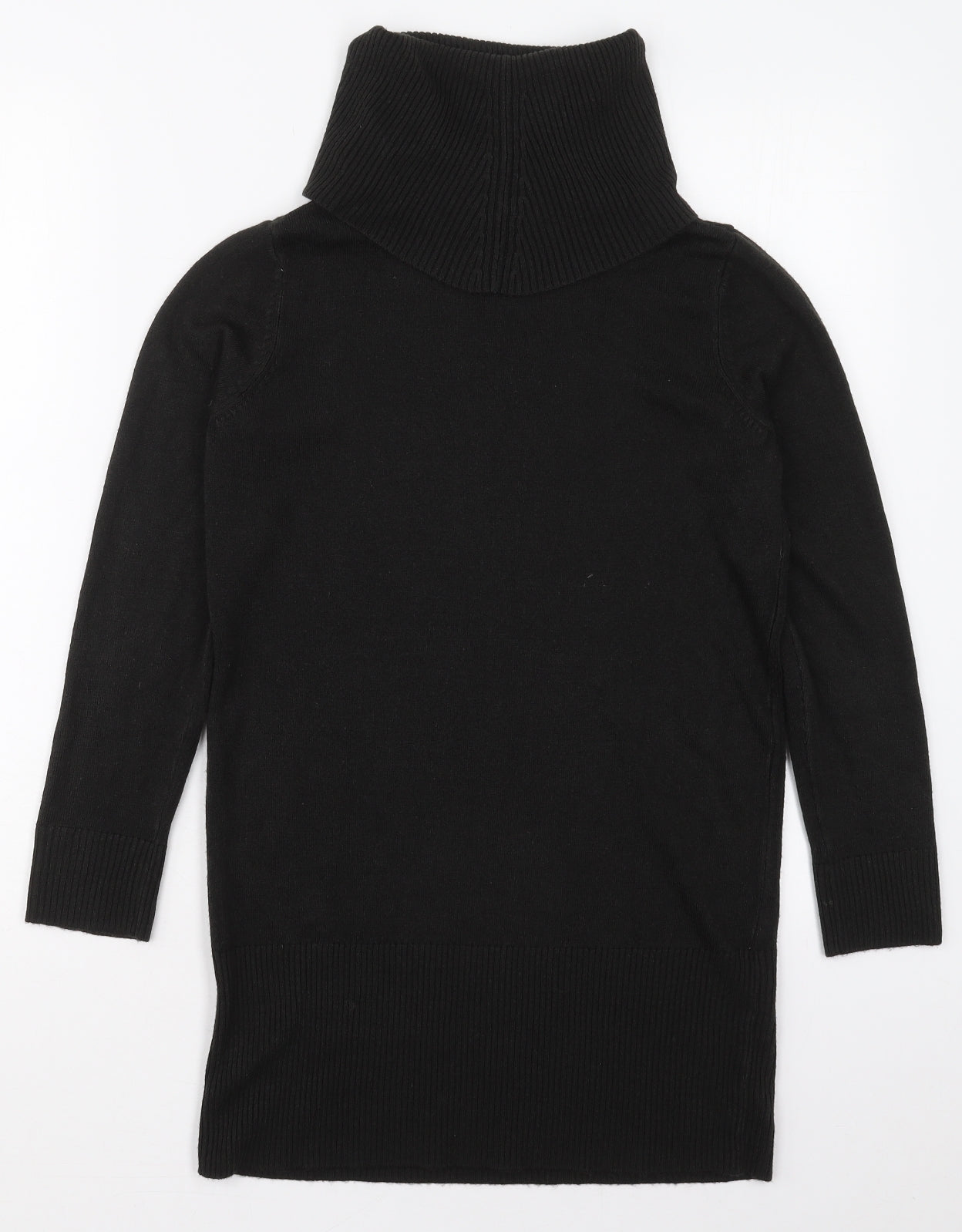 Marks and Spencer Womens Black Roll Neck  Acrylic Pullover Jumper Size 6