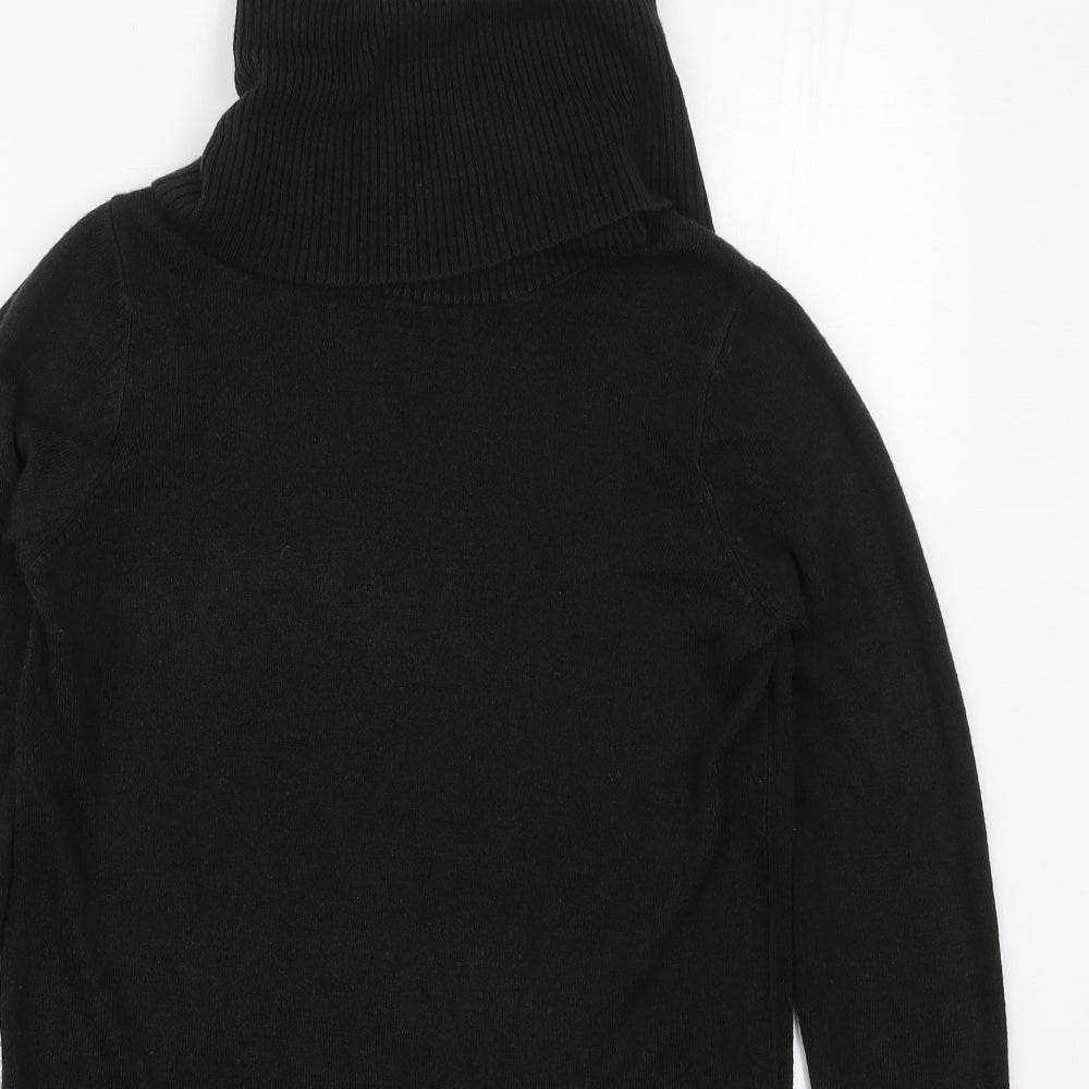 Marks and Spencer Womens Black Roll Neck  Acrylic Pullover Jumper Size 6