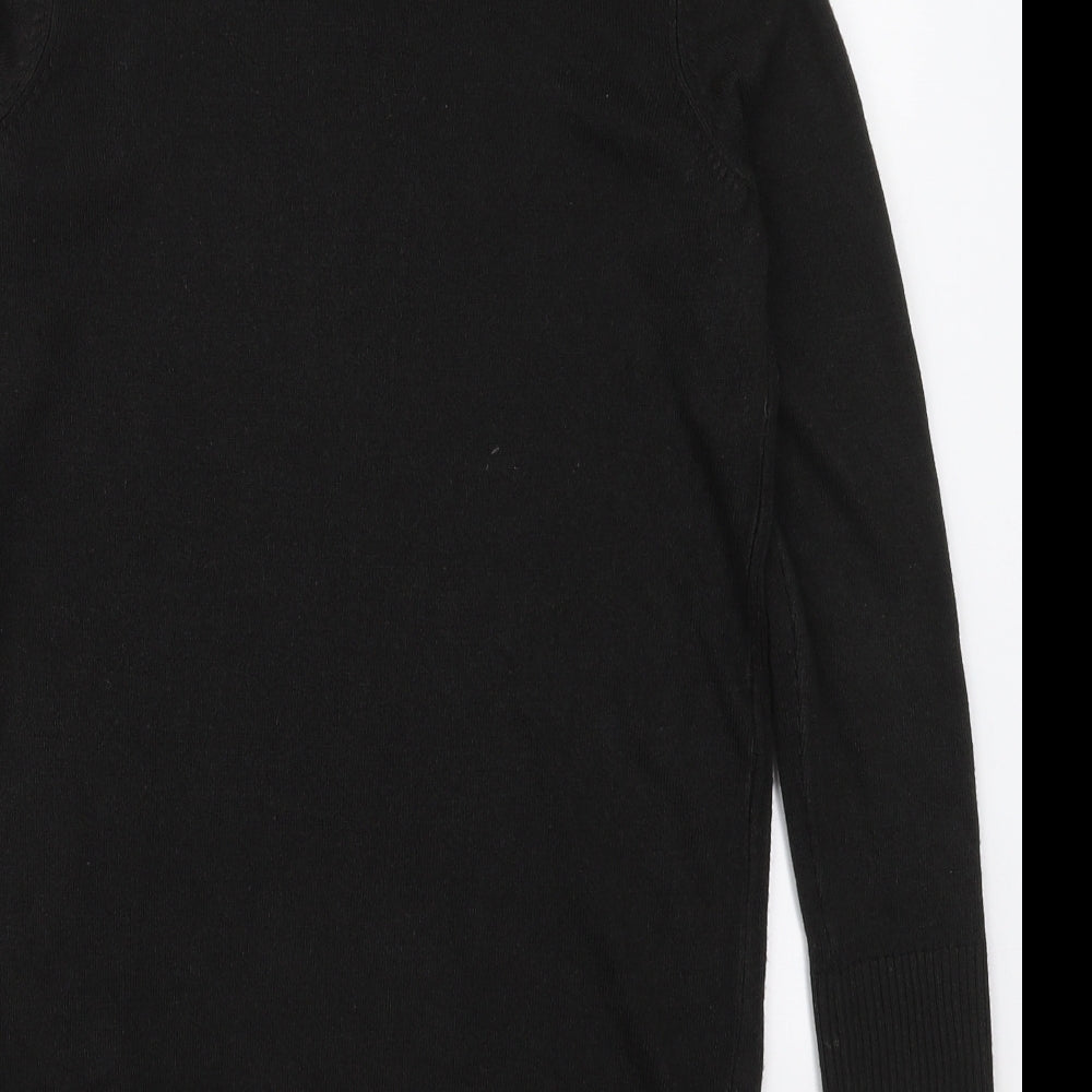 Marks and Spencer Womens Black Roll Neck  Acrylic Pullover Jumper Size 6