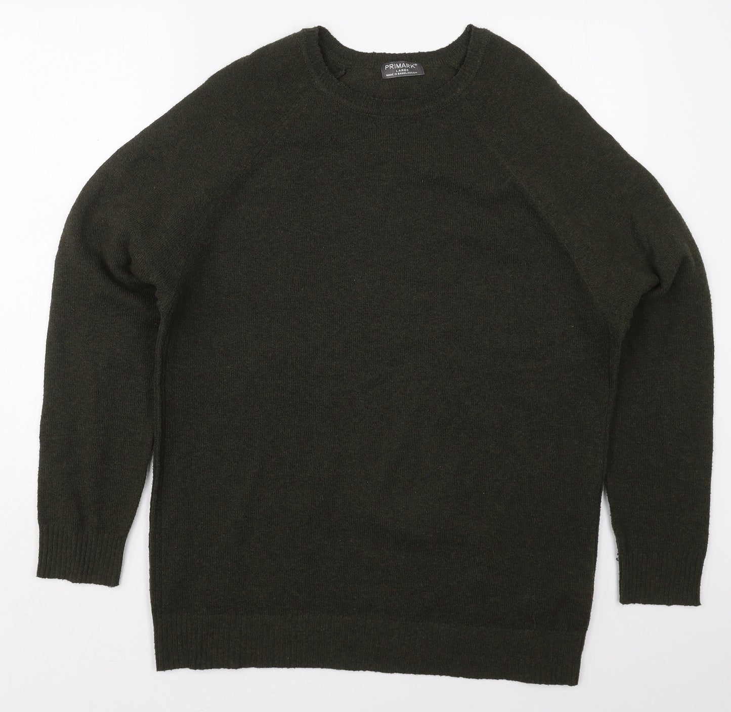 Primark Mens Green Crew Neck  Polyester Pullover Jumper Size L