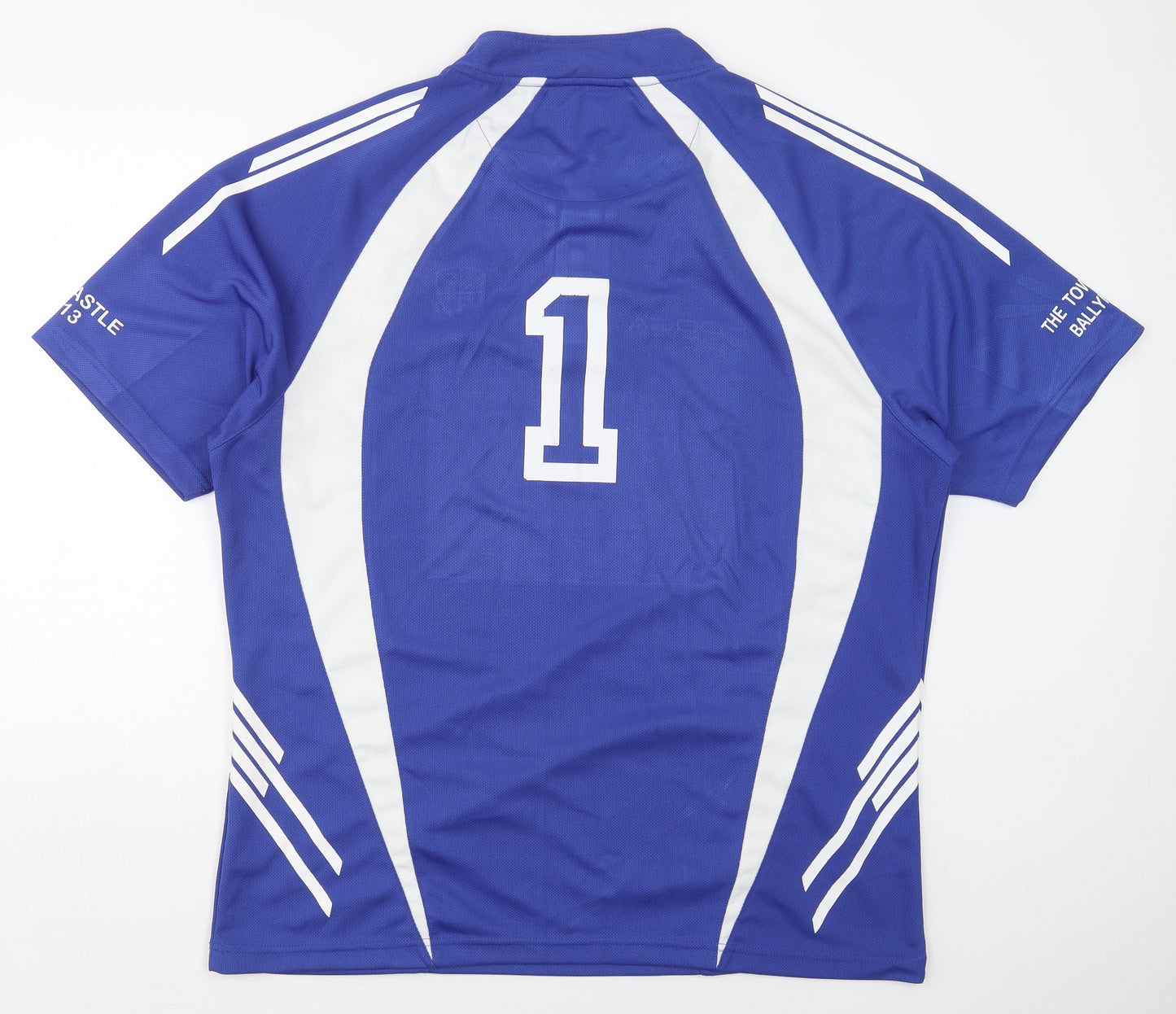 Kooga Mens Blue  Polyester  T-Shirt Size 2XL V-Neck  - Ballymoney RFC