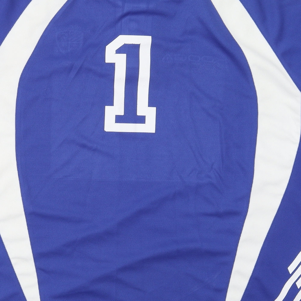 Kooga Mens Blue  Polyester  T-Shirt Size 2XL V-Neck  - Ballymoney RFC