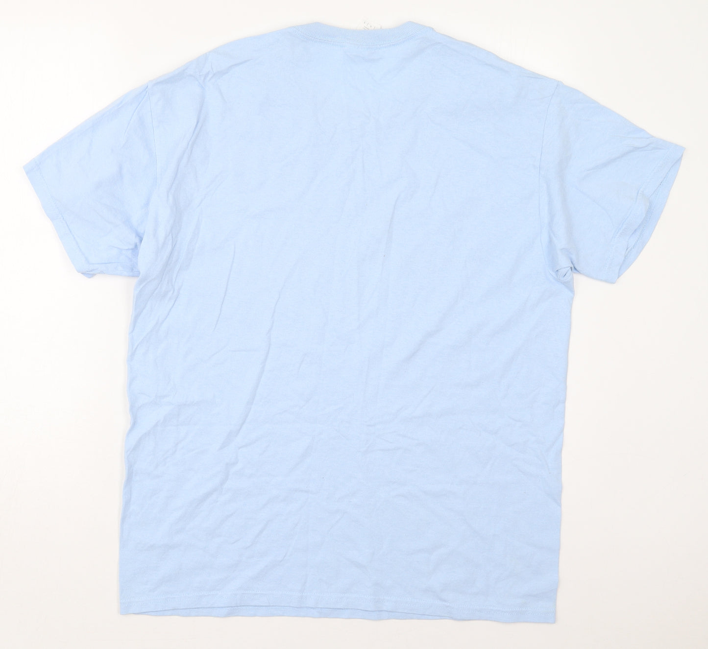 Gildan Mens Blue  Cotton  T-Shirt Size L Crew Neck  - Ballymoney RFC Toon Tours