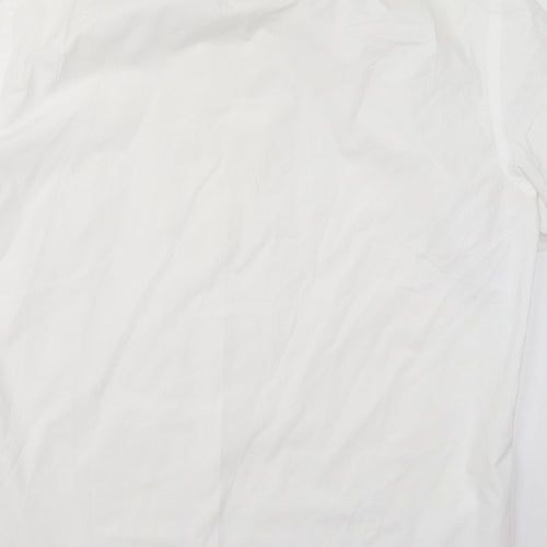 George Mens White  Polyester  Dress Shirt Size 17 Collared Button