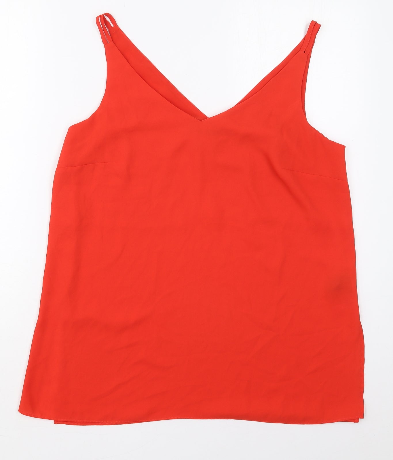 Matalan Womens Red  Polyester Basic Tank Size 14 V-Neck