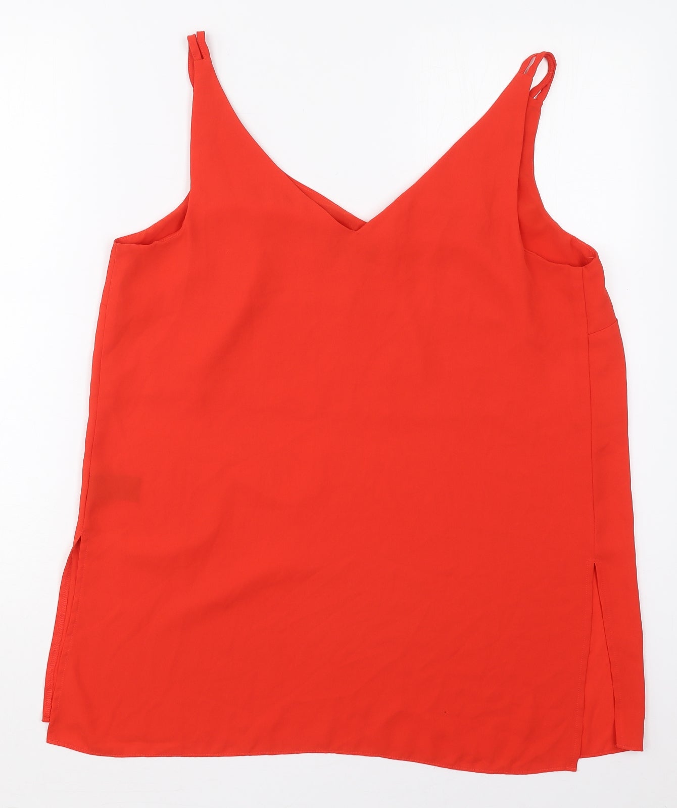 Matalan Womens Red  Polyester Basic Tank Size 14 V-Neck