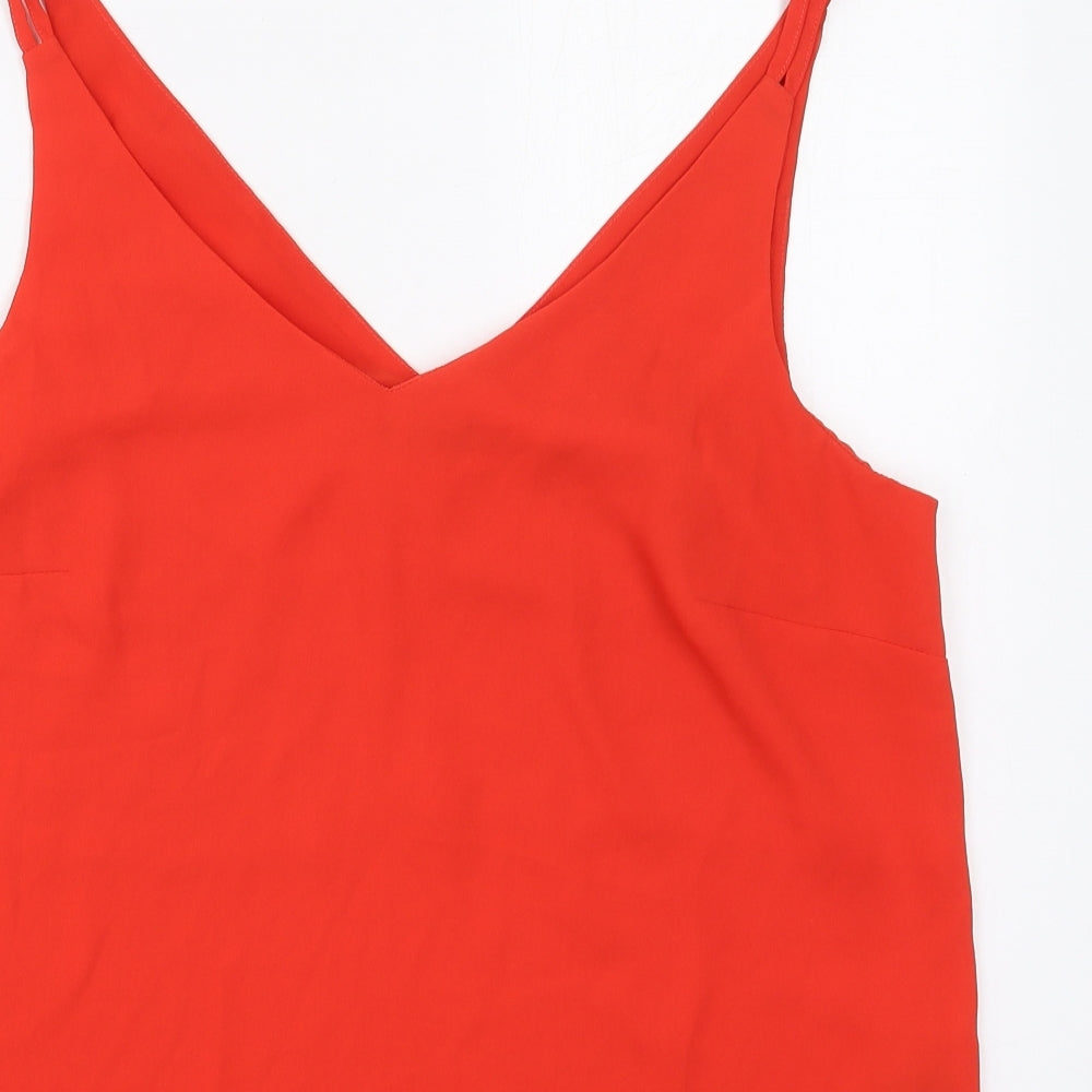 Matalan Womens Red  Polyester Basic Tank Size 14 V-Neck