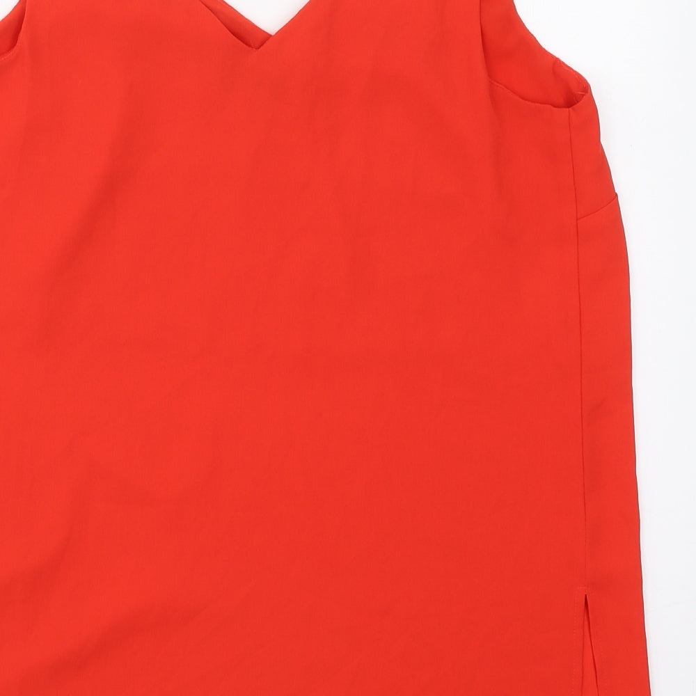 Matalan Womens Red  Polyester Basic Tank Size 14 V-Neck