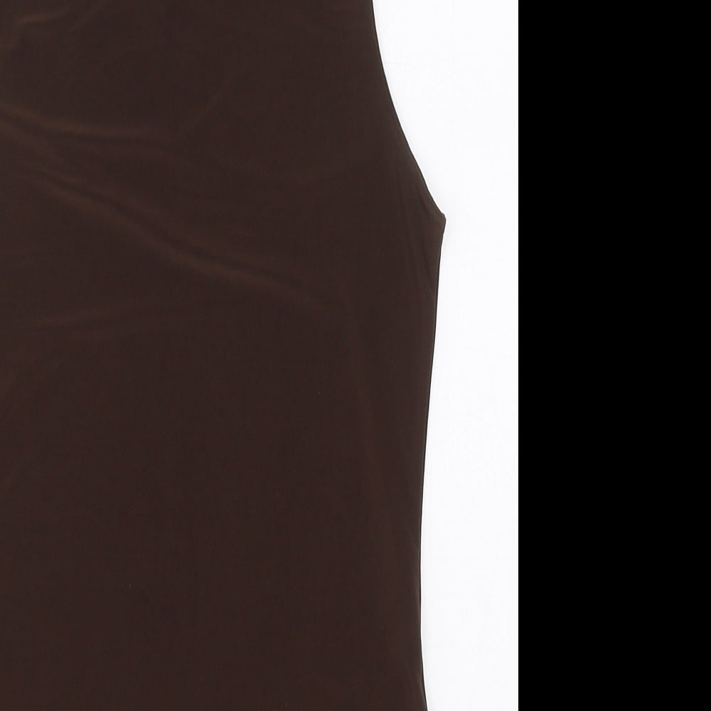 I SAW IT FIRST Womens Brown  Polyester Bodysuit One-Piece Size 12  Button