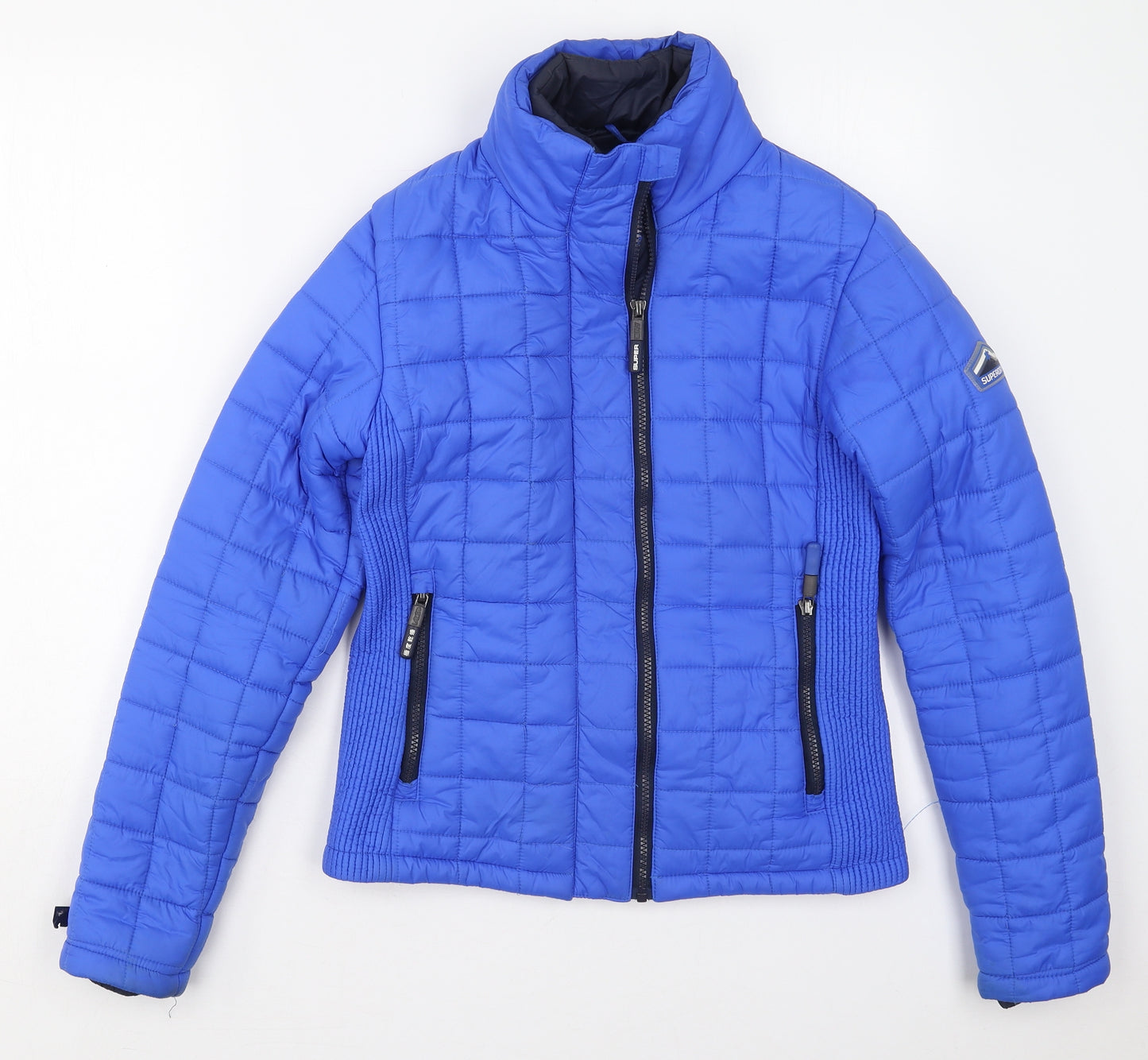 Superdry Womens Blue   Quilted Coat Size M  Zip