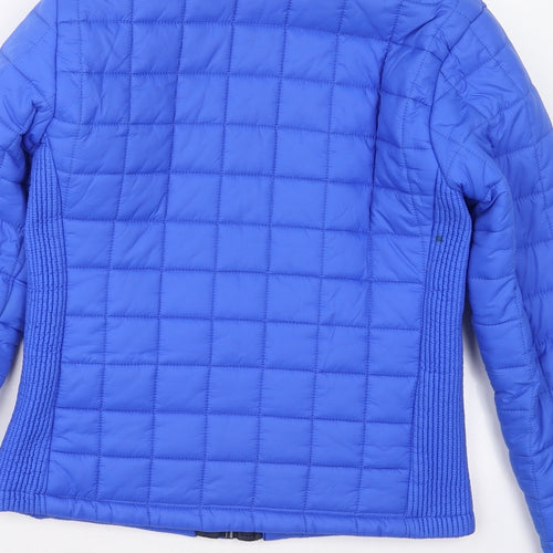 Superdry Womens Blue   Quilted Coat Size M  Zip
