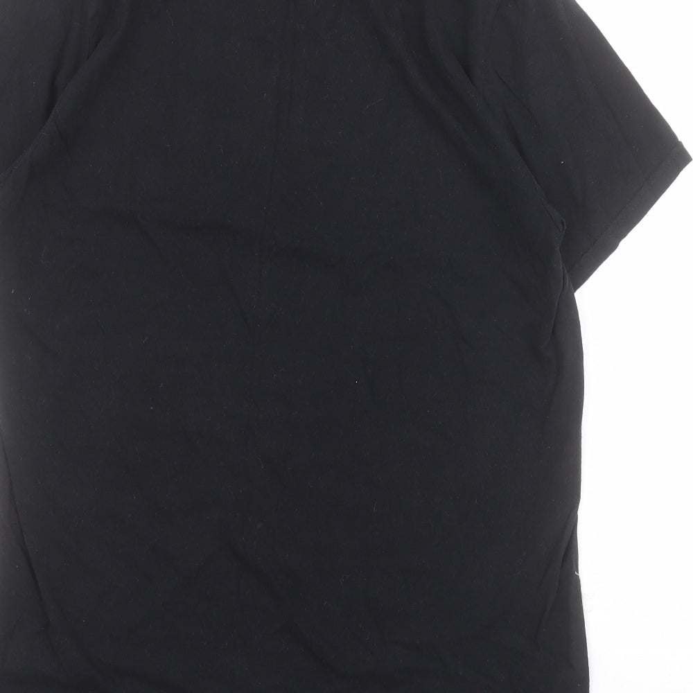 Gildan Womens Black  100% Cotton Basic T-Shirt Size M Crew Neck - Sidemen