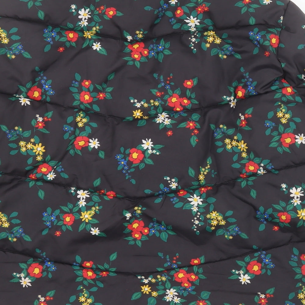 Matalan Womens Black Floral  Puffer Jacket Coat Size 18  Zip