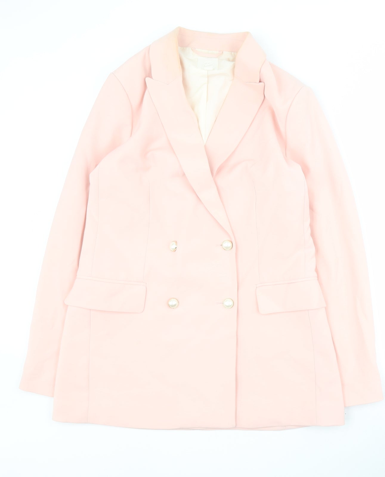 H&M Womens Pink   Jacket Blazer Size 12  Button