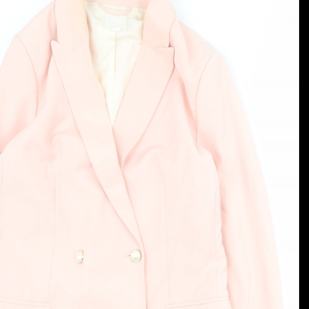 H&M Womens Pink   Jacket Blazer Size 12  Button