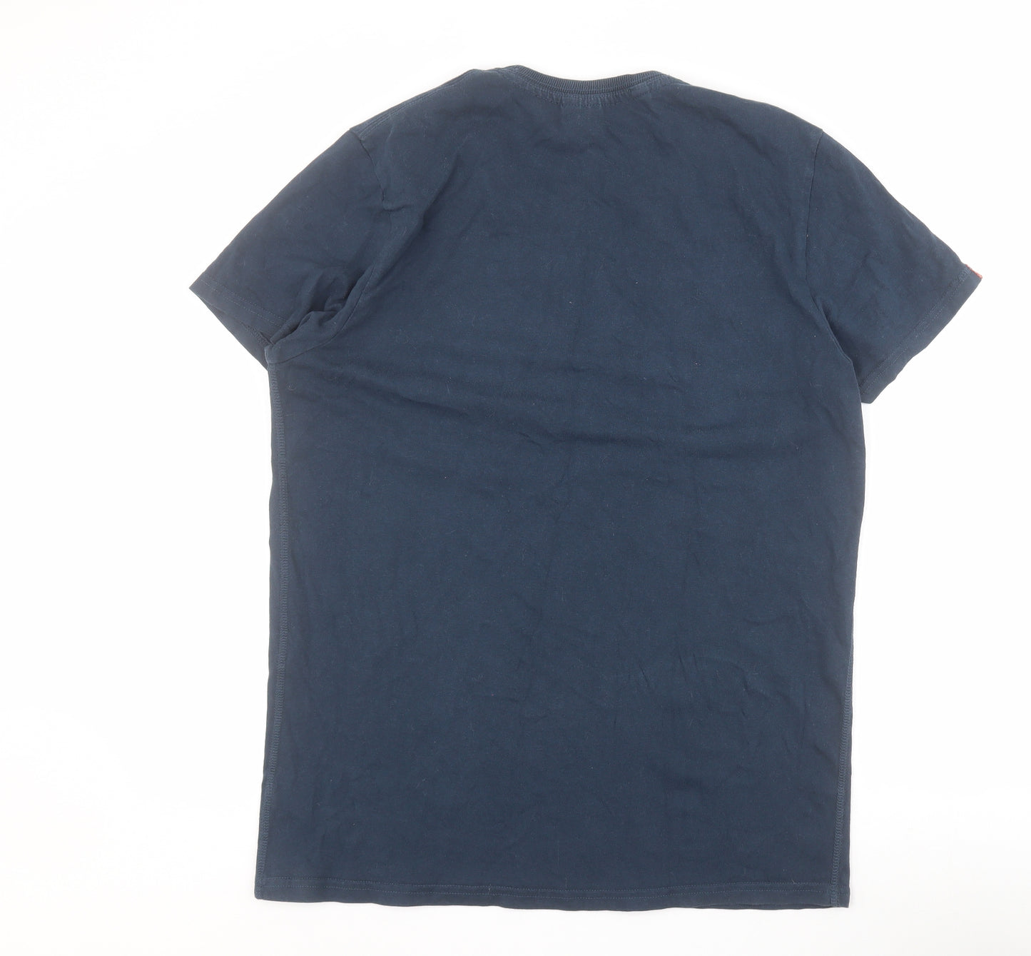 Superdry Mens Blue  Cotton  T-Shirt Size M Crew Neck
