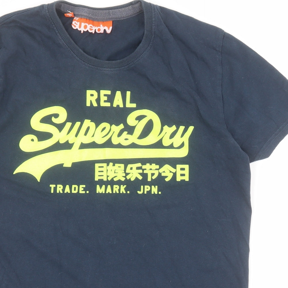 Superdry Mens Blue  Cotton  T-Shirt Size M Crew Neck