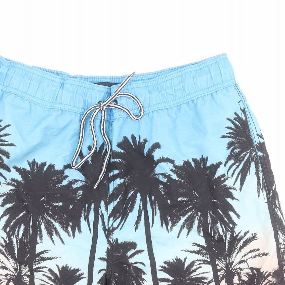 George Mens Blue  Polyester Sweat Shorts Size M L8 in Regular Drawstring - Swim short