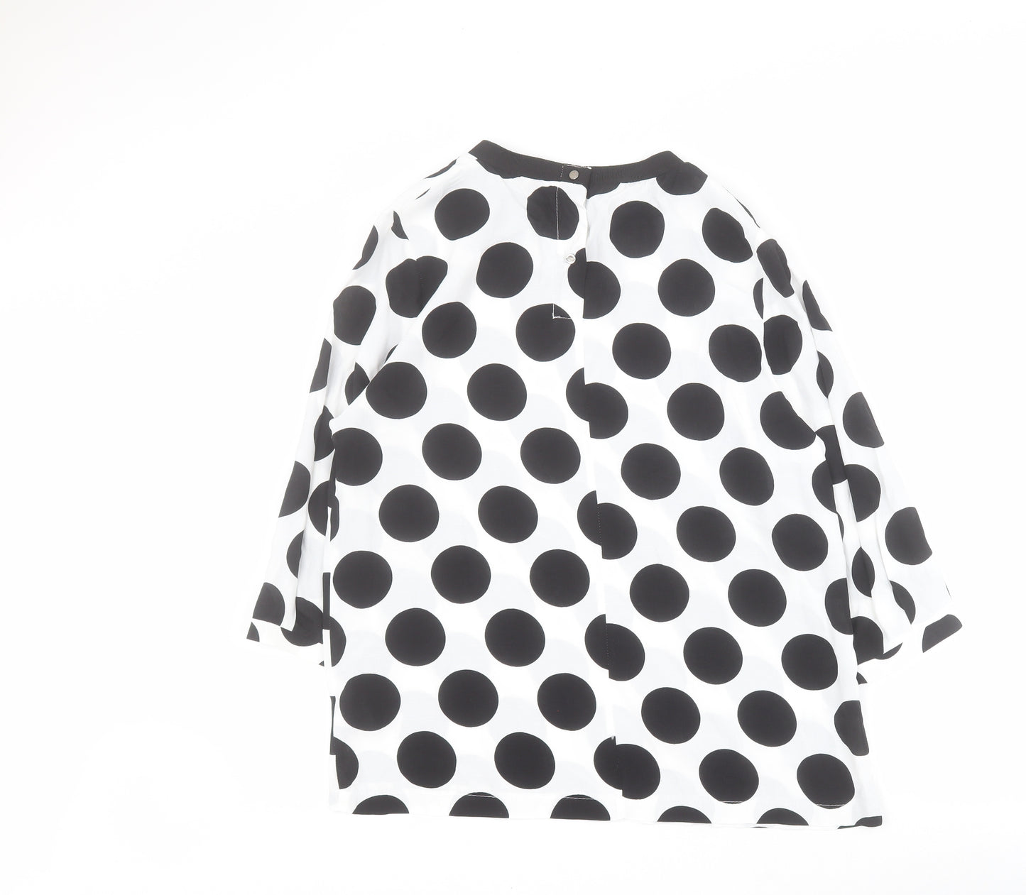 NEXT Womens White Polka Dot Viscose Basic Blouse Size 14 Crew Neck
