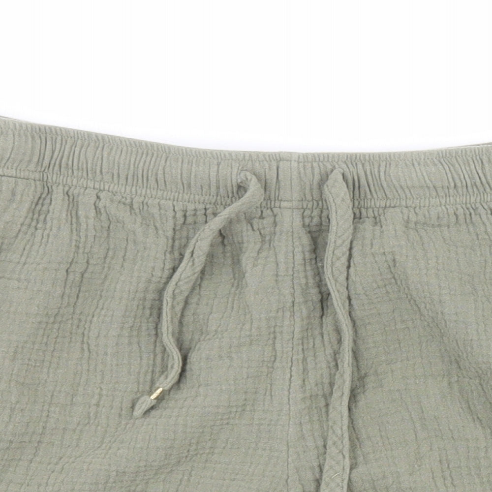NEXT Womens Green  100% Cotton Sweat Shorts Size L L3 in Regular Pull On