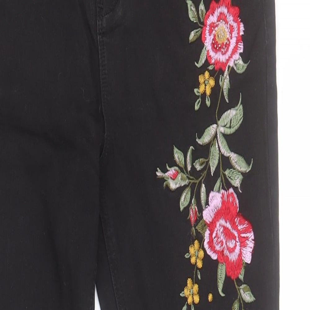 TU Womens Black  Cotton Skinny Jeans Size 10 L28 in Regular Zip