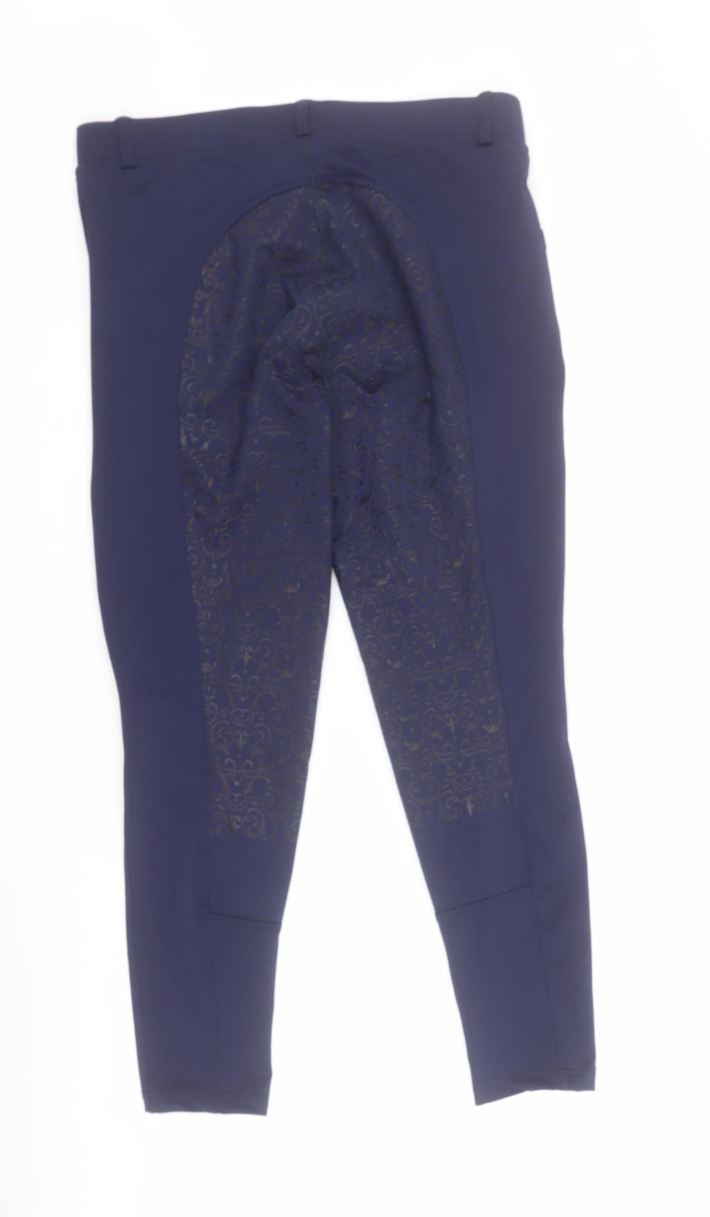 Justtogs Womens Blue  Polyester Capri Leggings Size 14 L25 in   - Equestrian