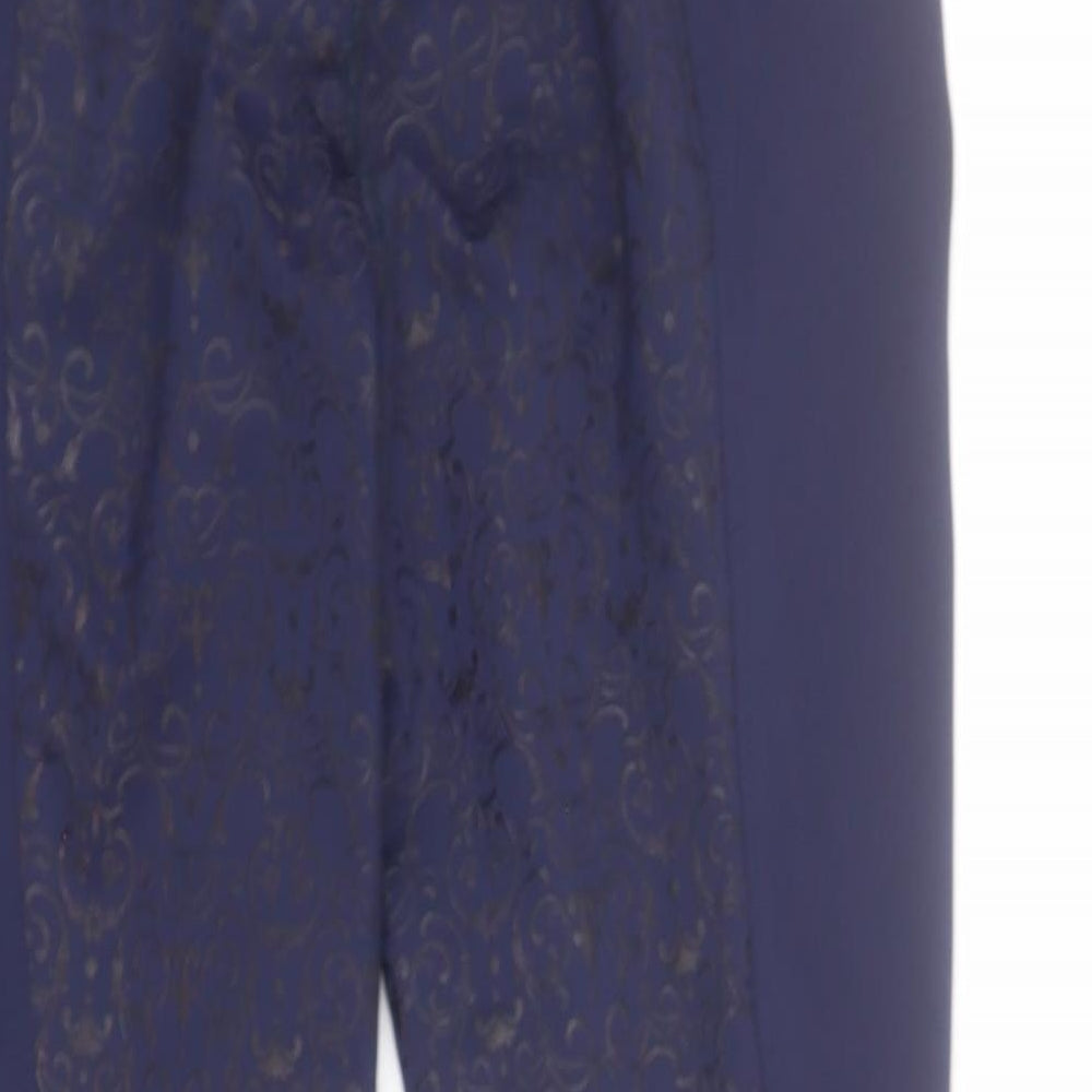 Justtogs Womens Blue  Polyester Capri Leggings Size 14 L25 in   - Equestrian