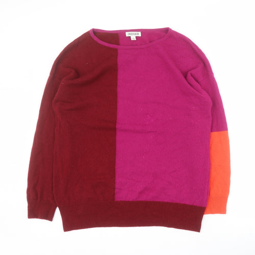 Jaeger Womens Pink Round Neck  Wool Pullover Jumper Size M