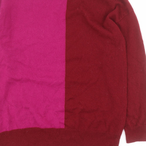 Jaeger Womens Pink Round Neck  Wool Pullover Jumper Size M