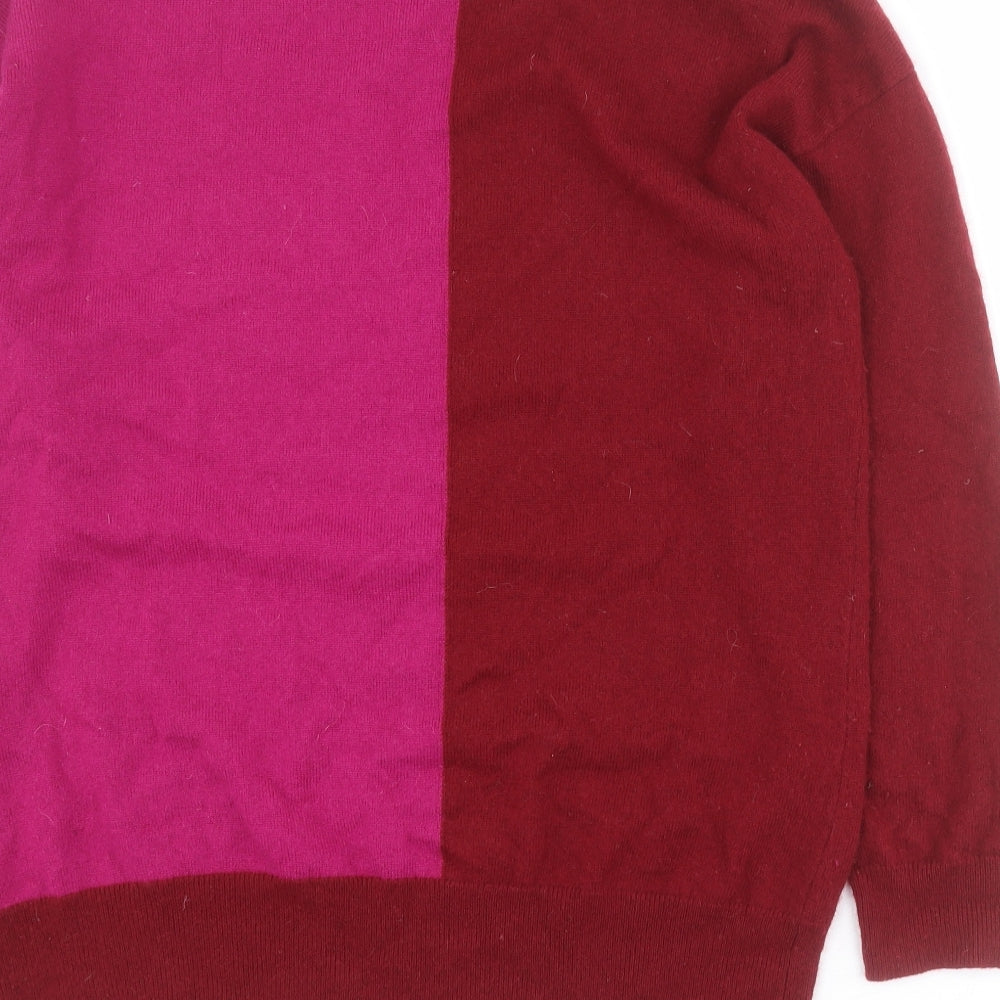 Jaeger Womens Pink Round Neck  Wool Pullover Jumper Size M