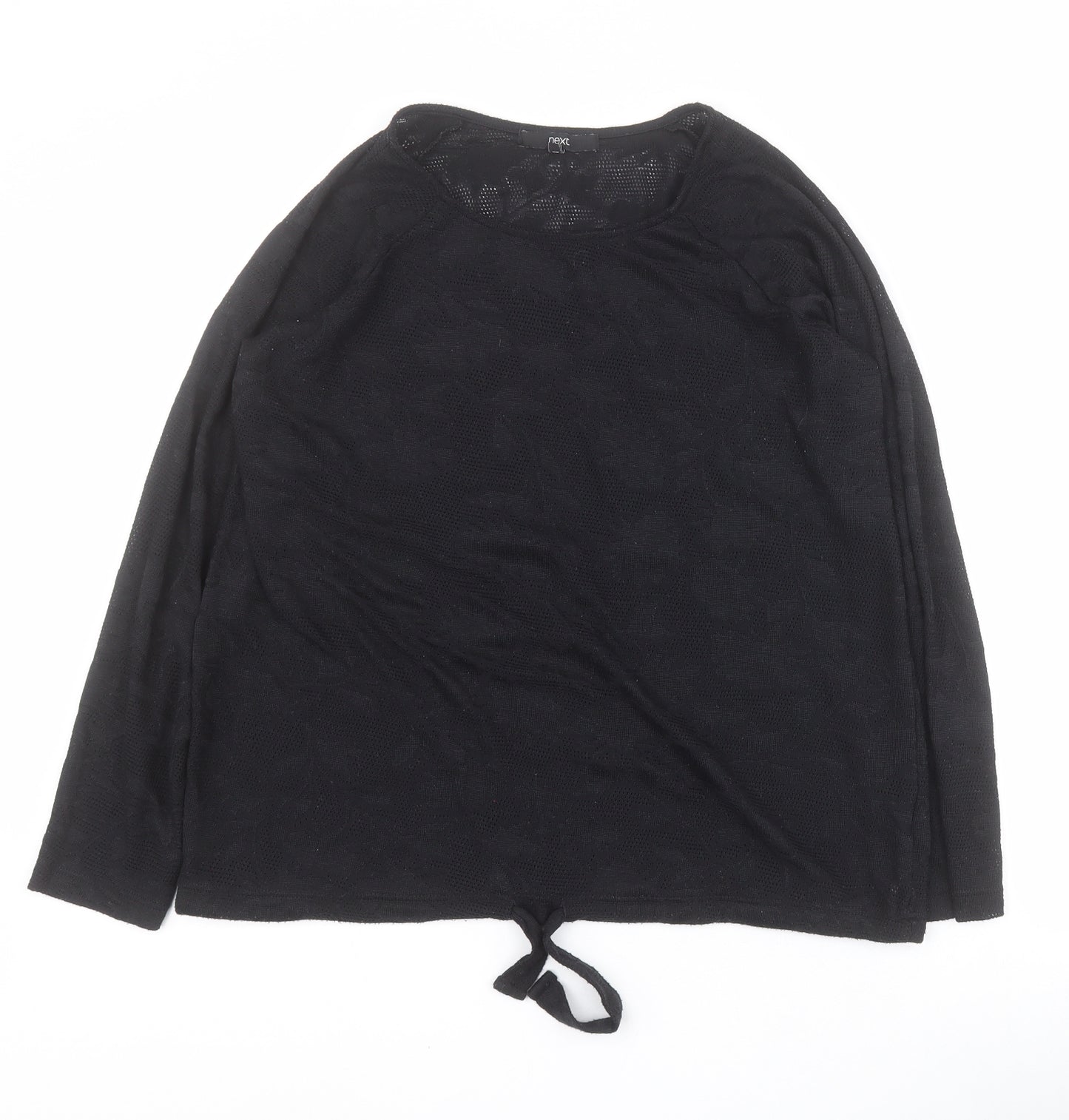 NEXT Womens Black  100% Polyester Henley Sweatshirt Size 14  Pullover