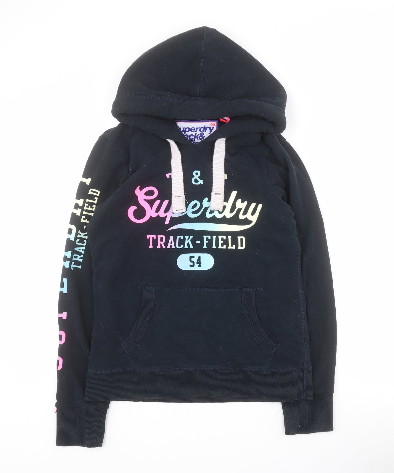 Superdry Womens Blue  Cotton Pullover Hoodie Size S  Pullover