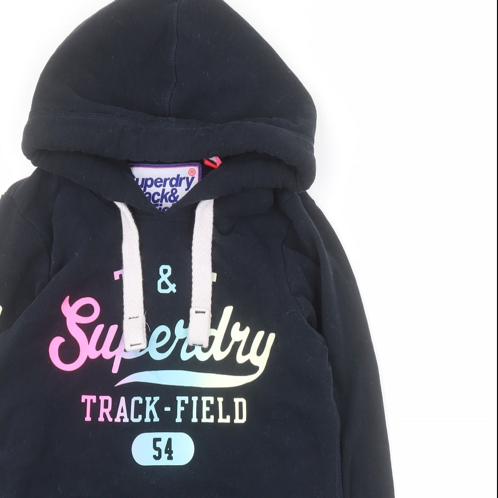 Superdry Womens Blue  Cotton Pullover Hoodie Size S  Pullover