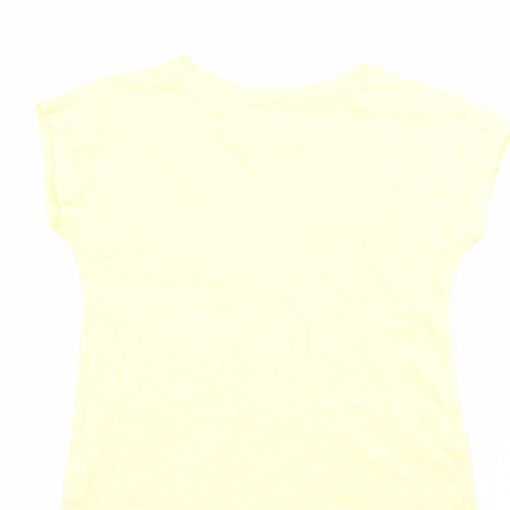 H&M Girls Yellow  100% Cotton Pullover Polo Size 7-8 Years Round Neck Pullover