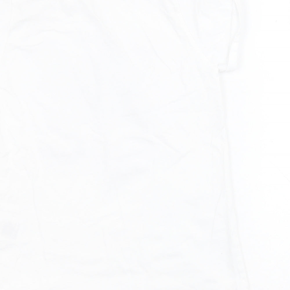 H&M Girls White  100% Cotton Pullover T-Shirt Size 7-8 Years Round Neck Pullover