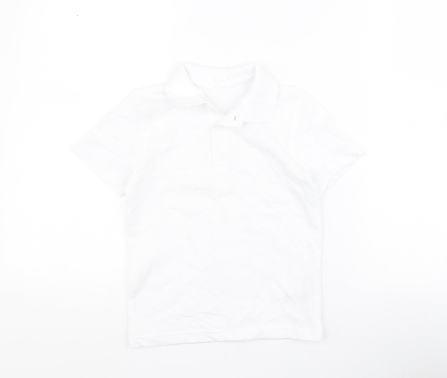 F&F Boys White  100% Cotton Basic Polo Size 4-5 Years Collared Button - School