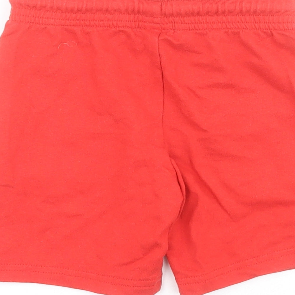 F&F Boys Red  Cotton Sweat Shorts Size 4-5 Years  Regular Drawstring - Spiderman