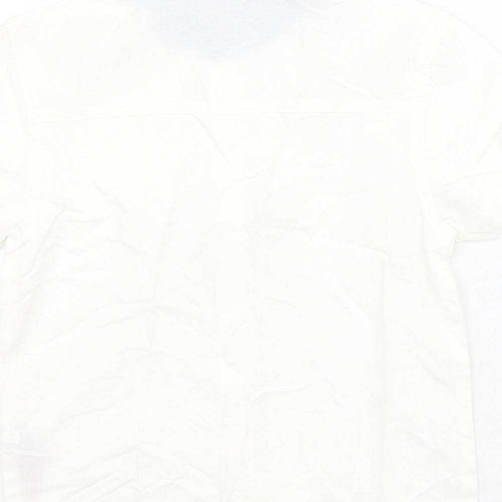 Primark Boys White  100% Cotton Basic Button-Up Size 5-6 Years Collared Button