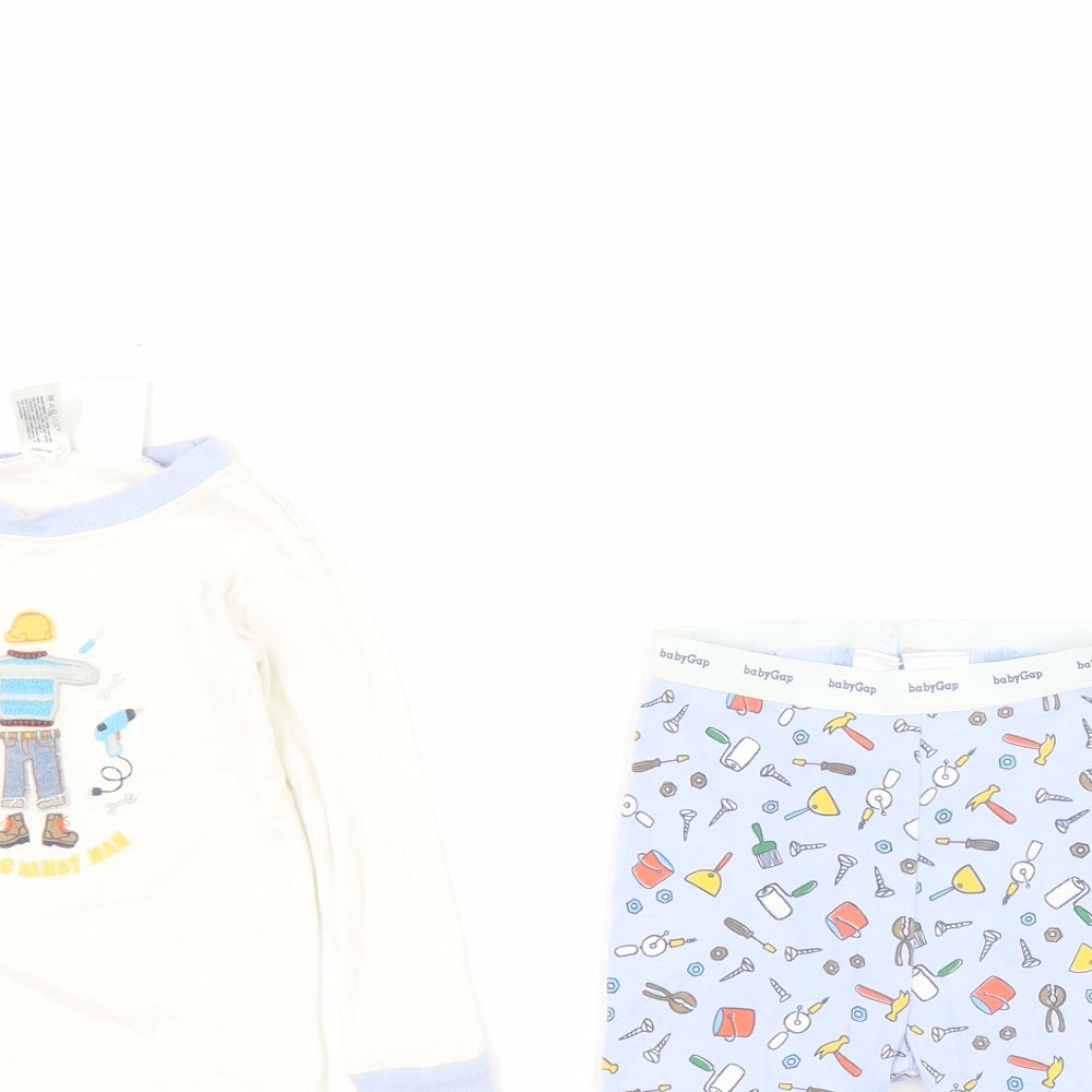 Gap Baby Blue Solid 100% Cotton Babydoll Pyjama Set Size 12-18 Months  Pullover - Little Handy Man