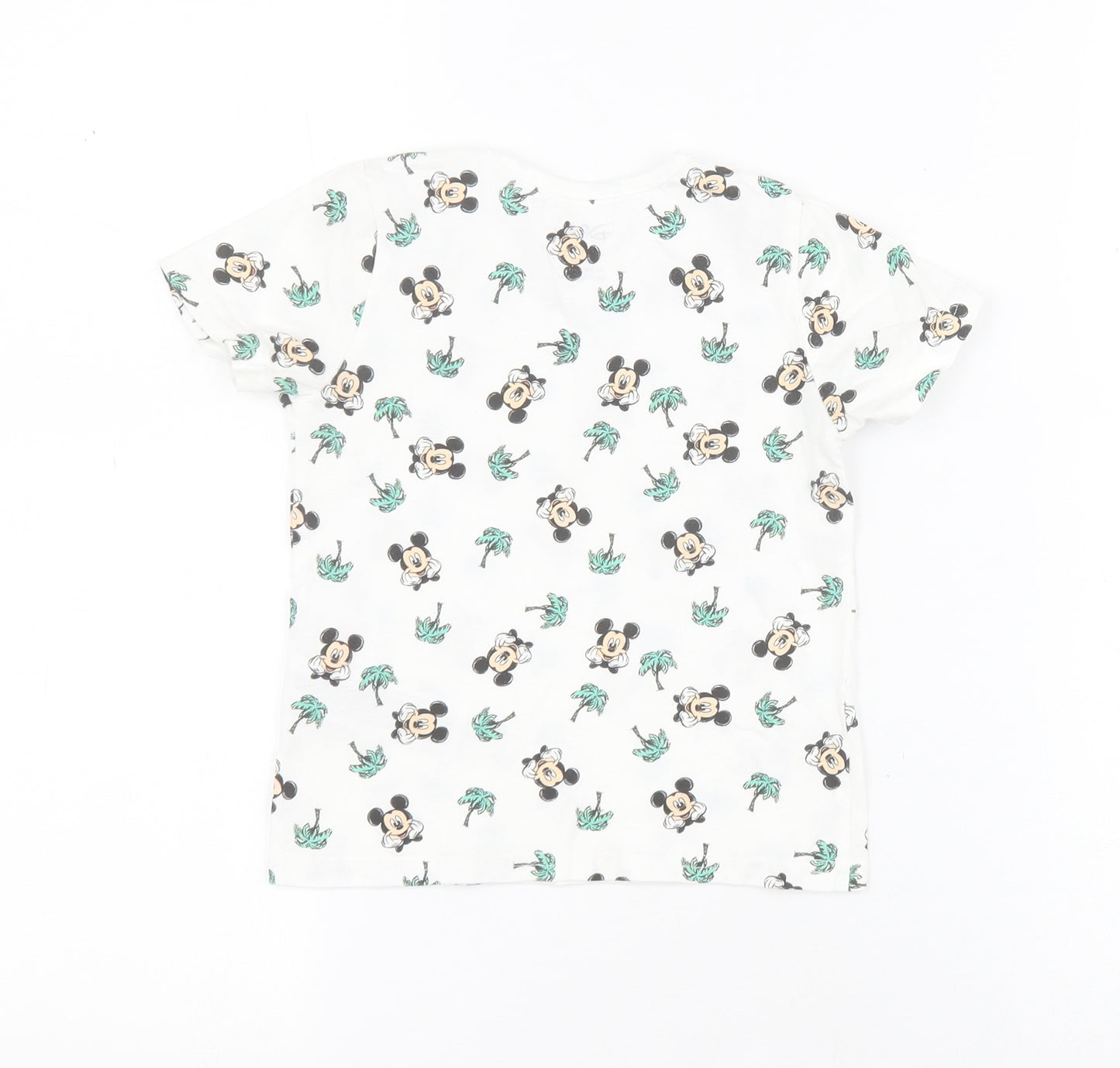 Primark Boys White  100% Cotton Pullover T-Shirt Size 2-3 Years Round Neck Pullover - Mickey Mouse