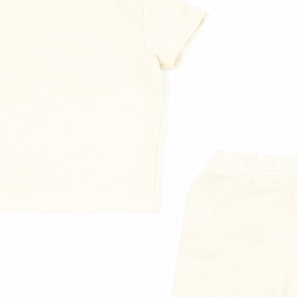 Matalan Boys Beige Solid Cotton  Lounge Set Size 2-3 Years  Drawstring - Brooklyn