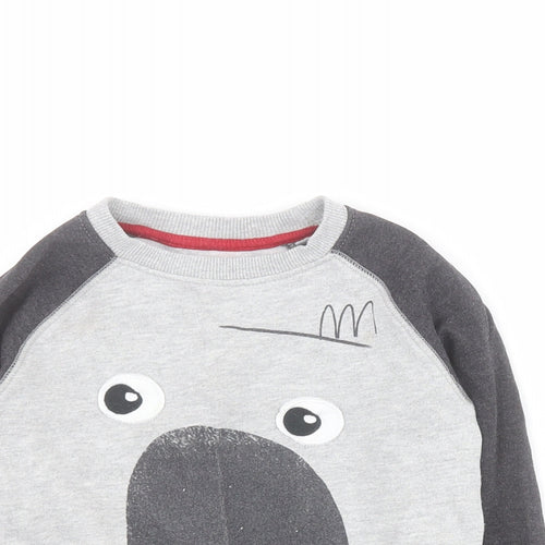 NEXT Boys Grey Colourblock Cotton Pullover Sweatshirt Size 2-3 Years  Pullover - Monster